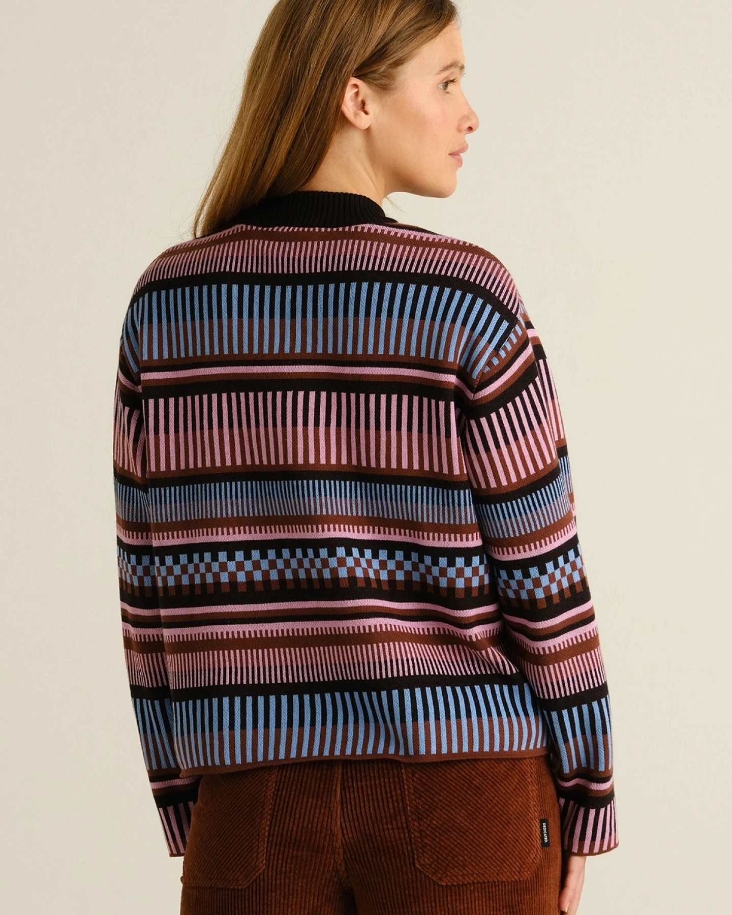 Strickpullover Limhamn Dashed Stripe Pink – Ansicht 3