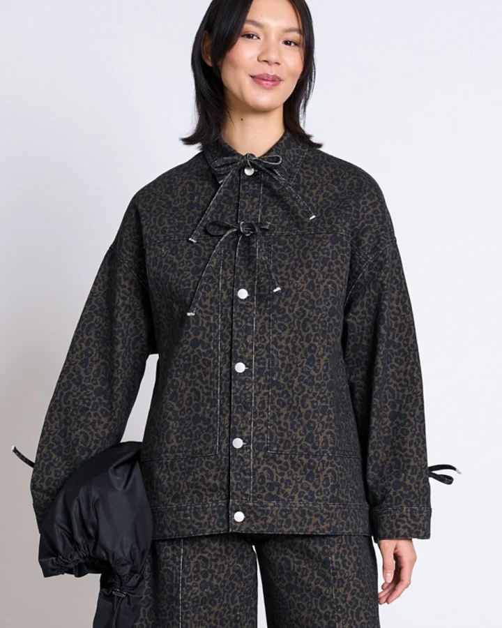Jacke Fina Leo Print Braun