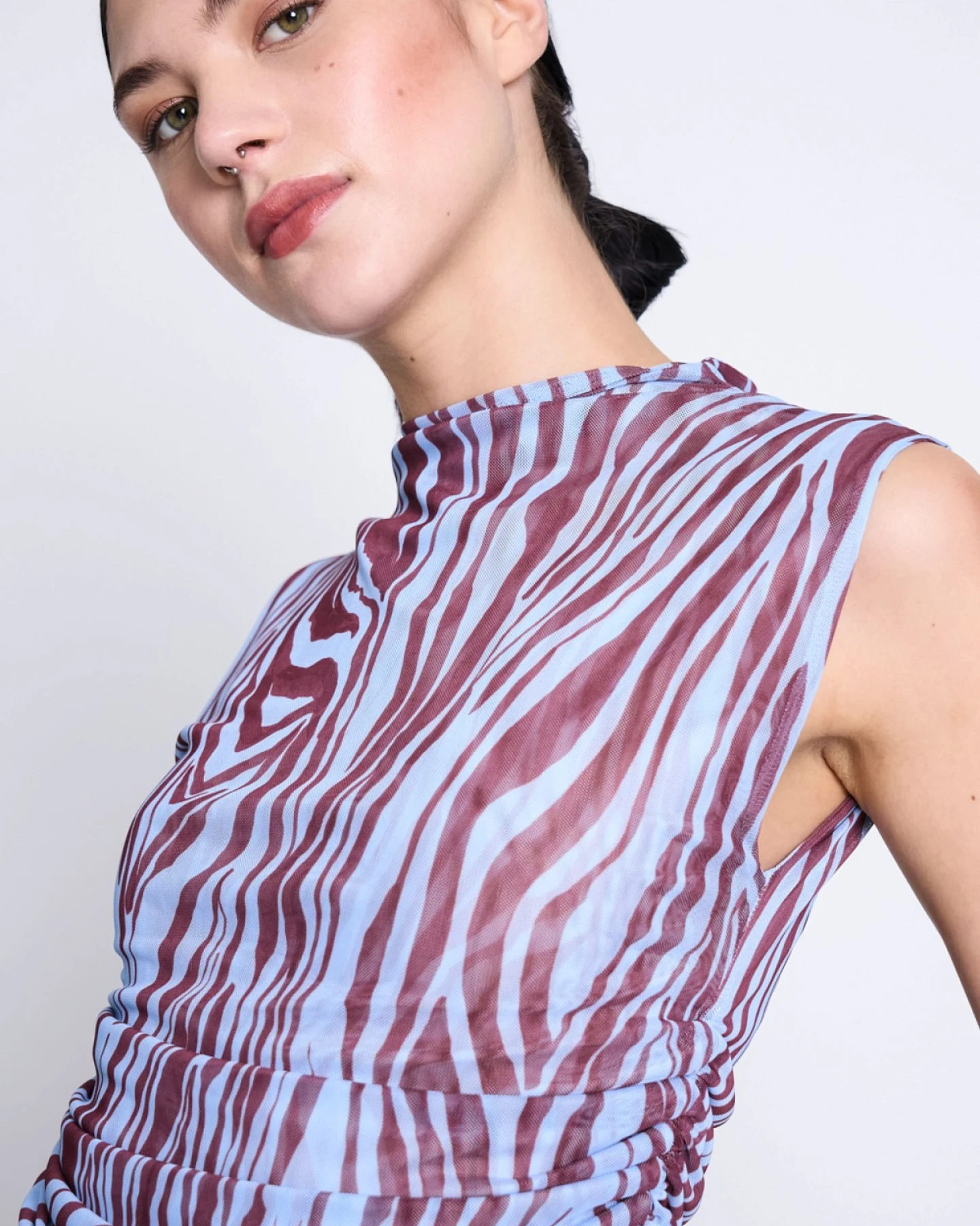 Top Laguna Zebra Print Blau – Ansicht 2