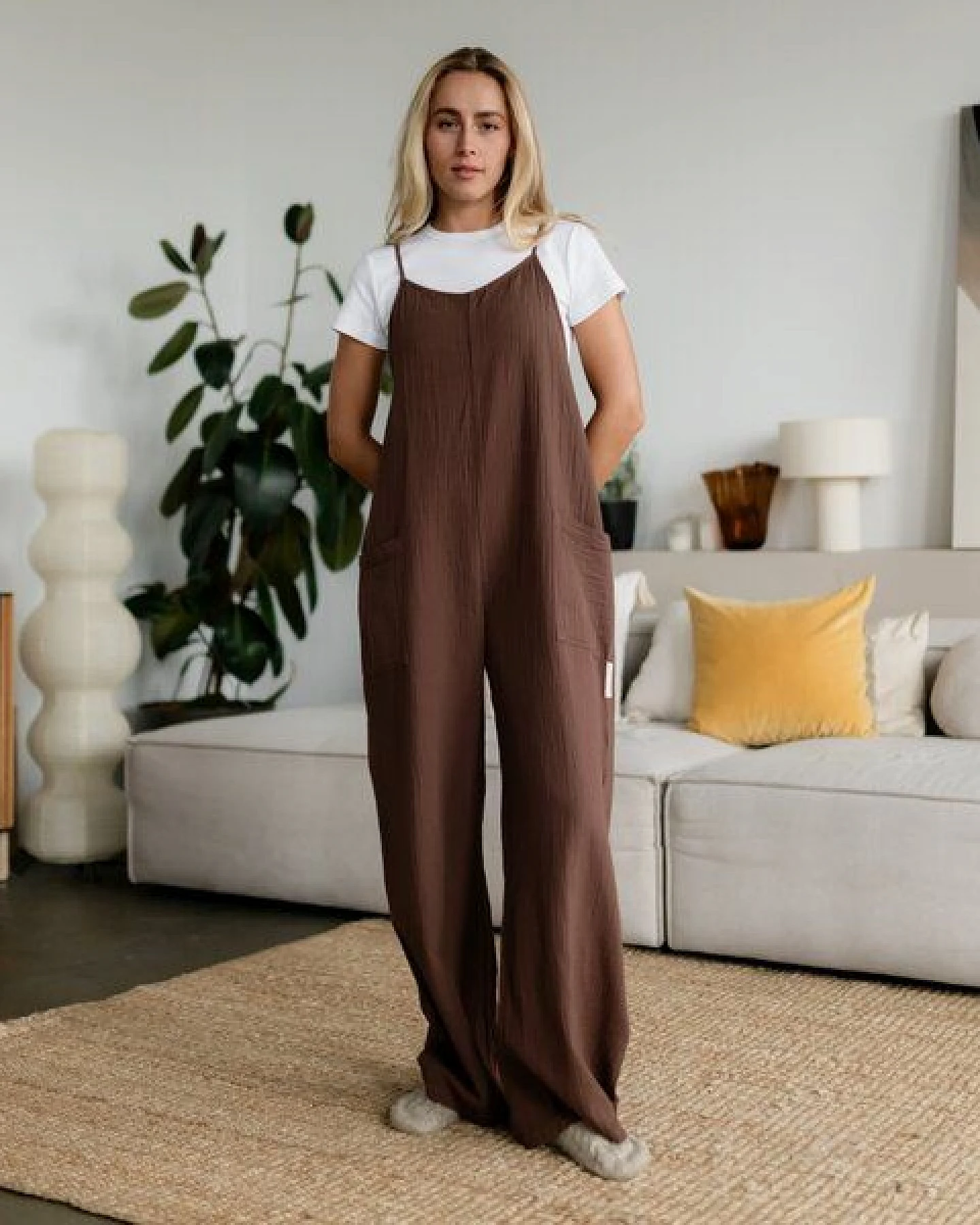 NORDLICHT Musselin Jumpsuit Bente aus 100% Bio-Baumwolle – Ansicht 3