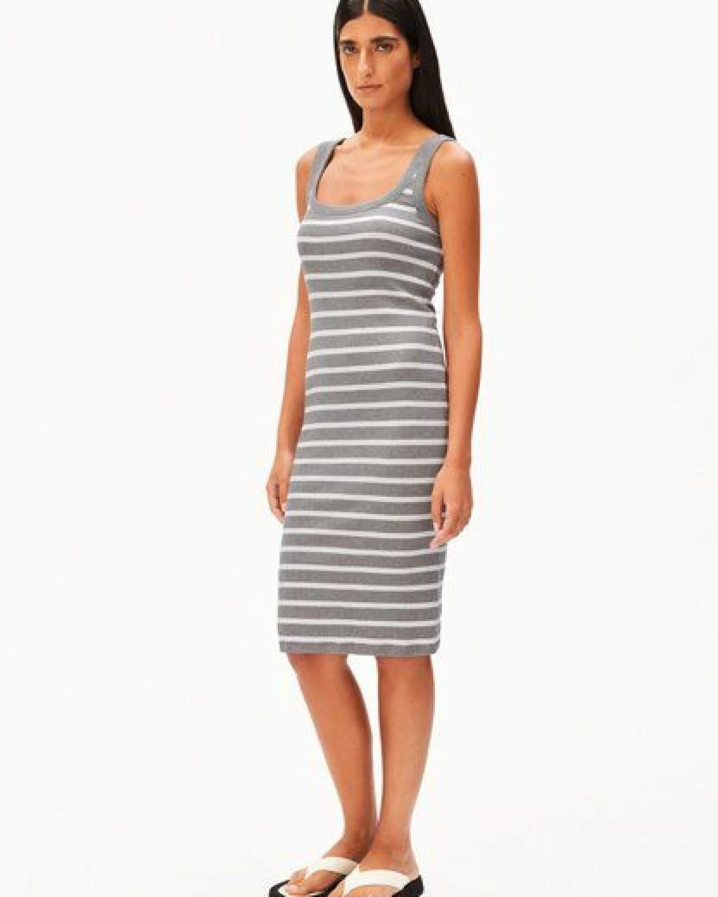 ARMEDANGELS RIB STRIPE Damen Jerseykleid aus Bio-Baumwoll Mix – Ansicht 4