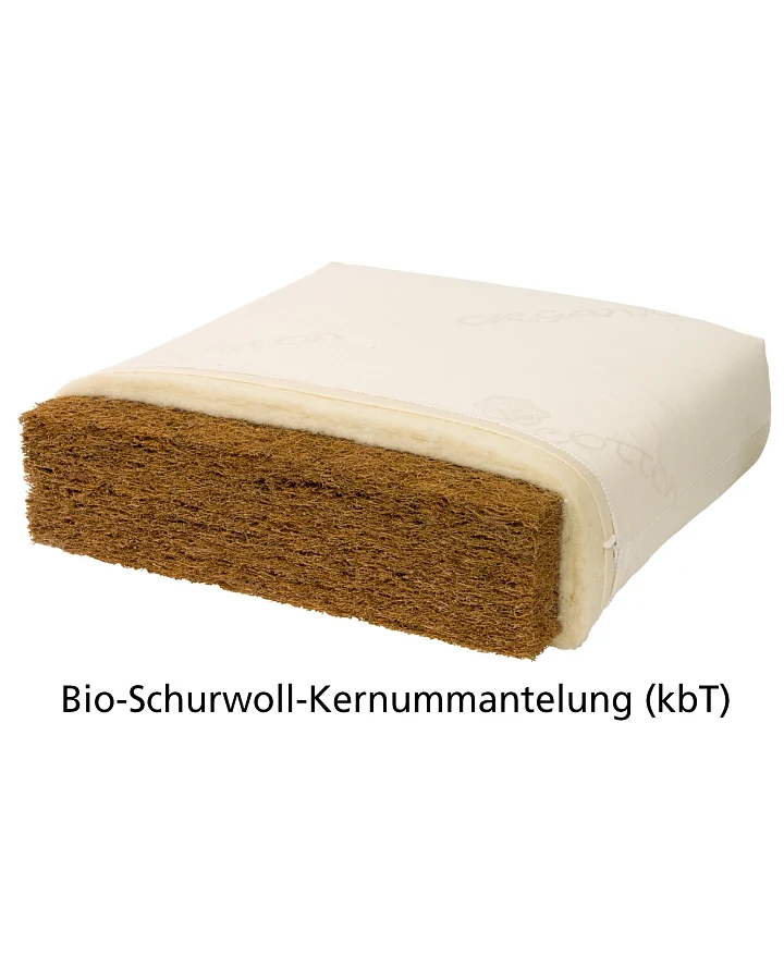 1-Schicht Bio Jugendmatratze Kokos Jeunesse classic Bio-Schurwolle 90 x 200 cm