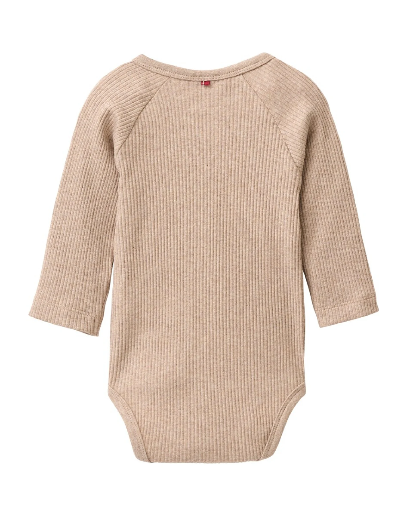 People Wear Organic Langarm-Wickelbody rip dunkelsand mélange 62/68 – Ansicht 2