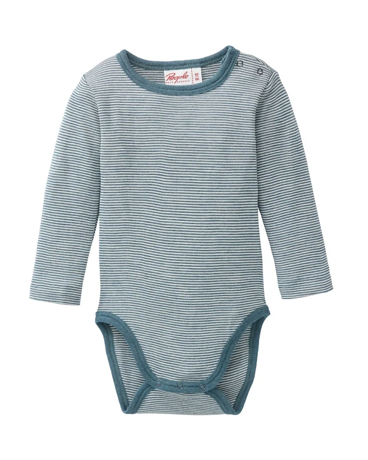 People Wear Organic Body WS smaragd geringelt 50/56