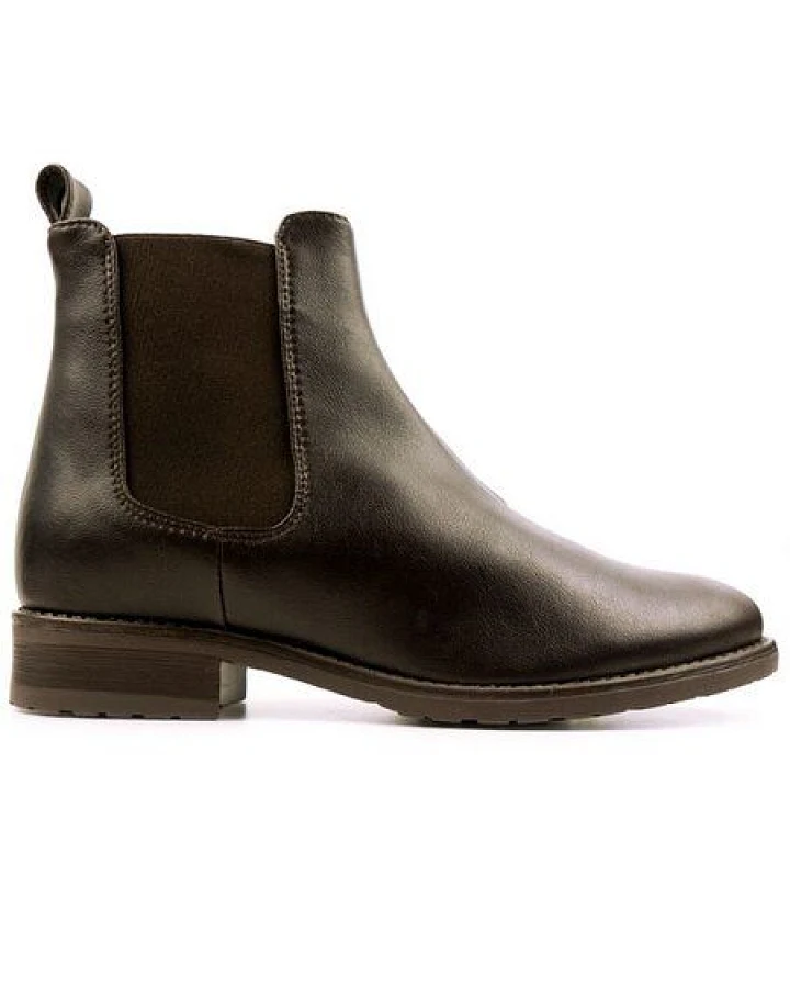 Will's Vegan Shop Elegante Chelsea-Boots Dunkelbraun Damen