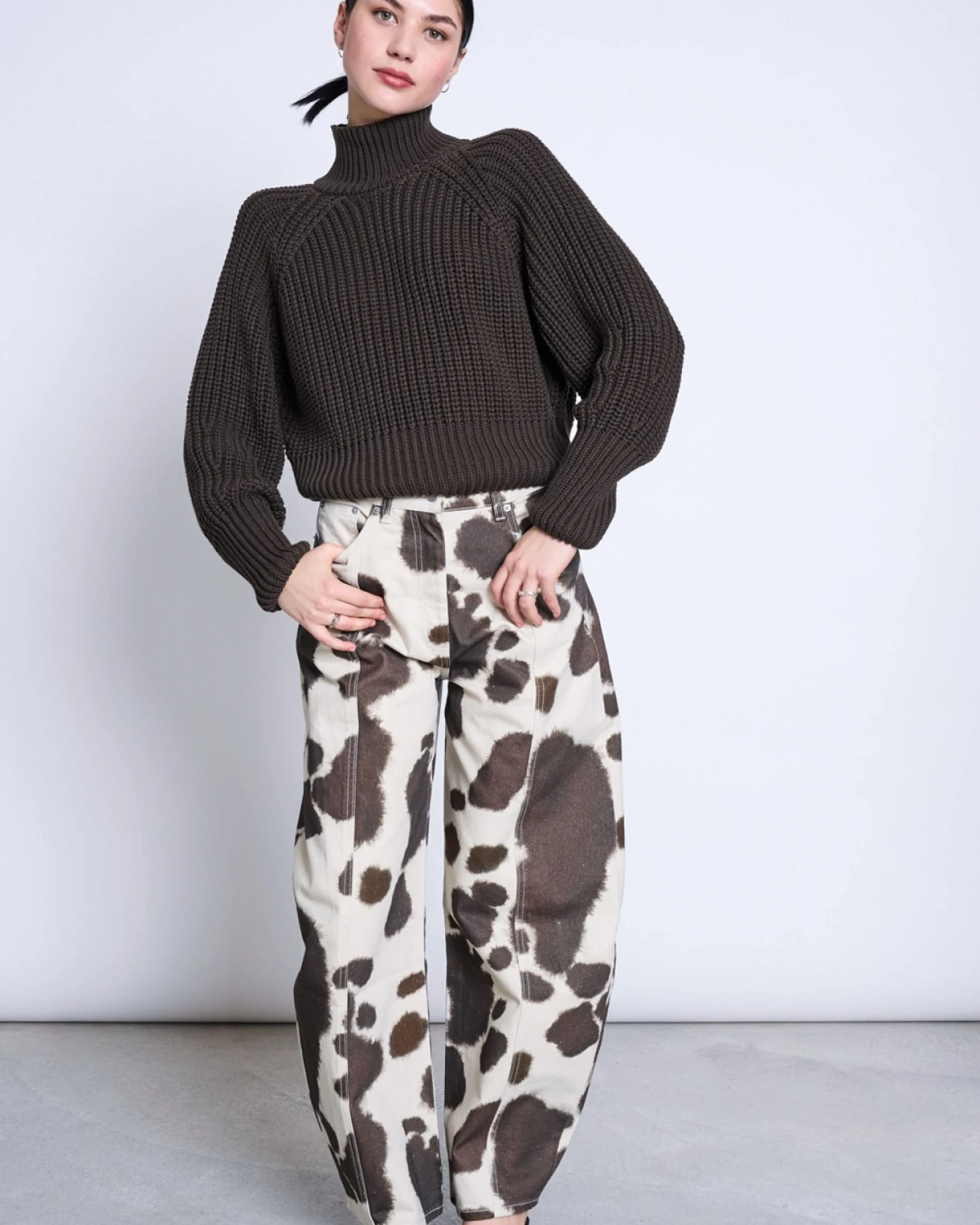 Hose Faya Cow Print Braun – Ansicht 2