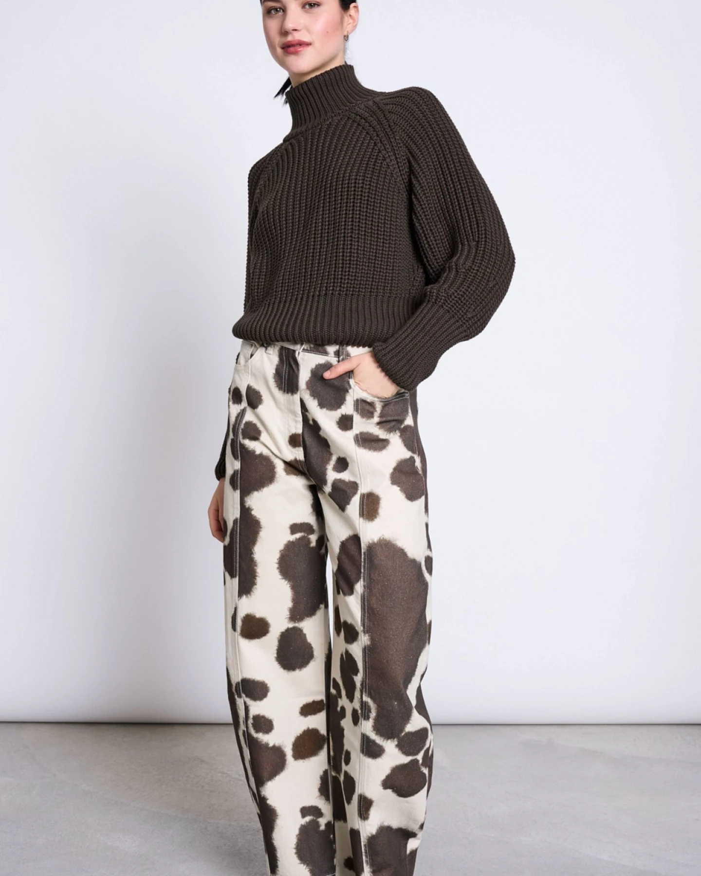 Hose Faya Cow Print Braun – Ansicht 3