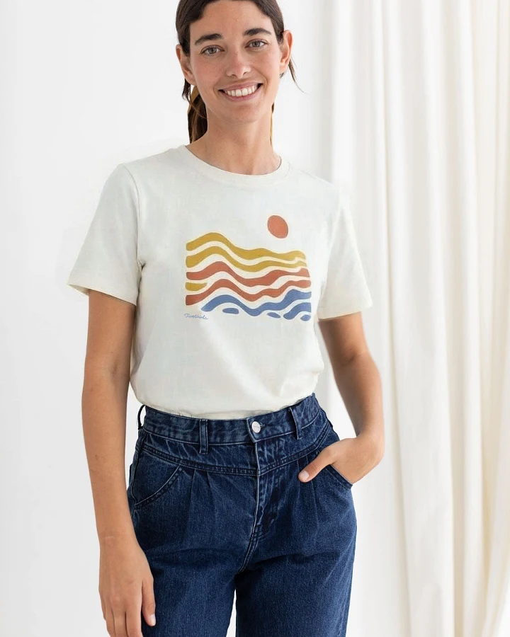 TWOTHIRDS Damen vegan T-Shirt Alcudia Sunrise White