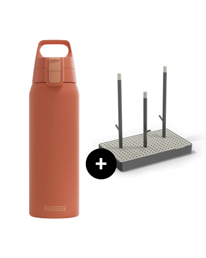 Bundle Shield Therm ONE Everyday Set – 1L Bottle + Drying Rack Eco Red