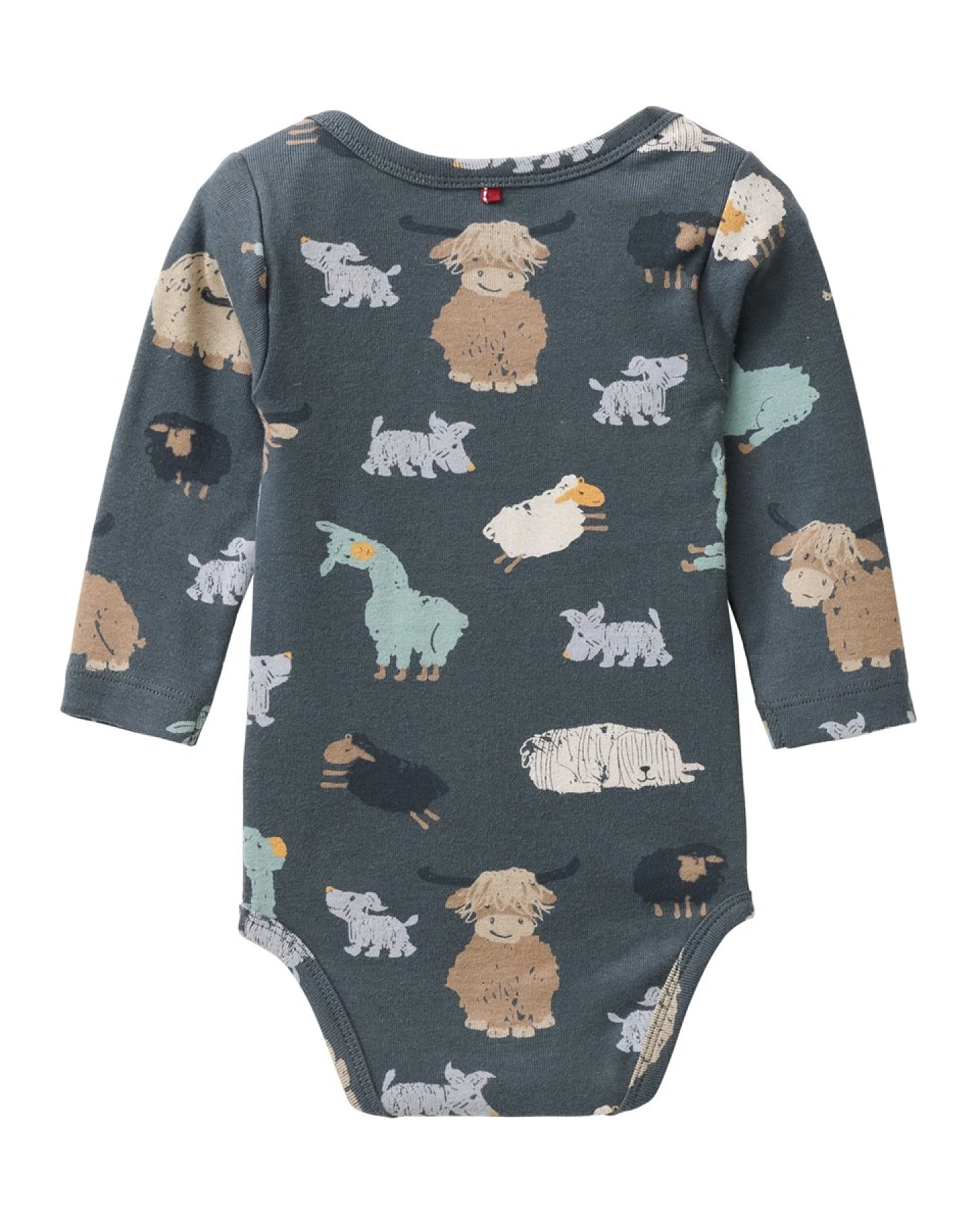 People Wear Organic Langarm-Body Fellfreunde schieferblau 74/80 – Ansicht 2
