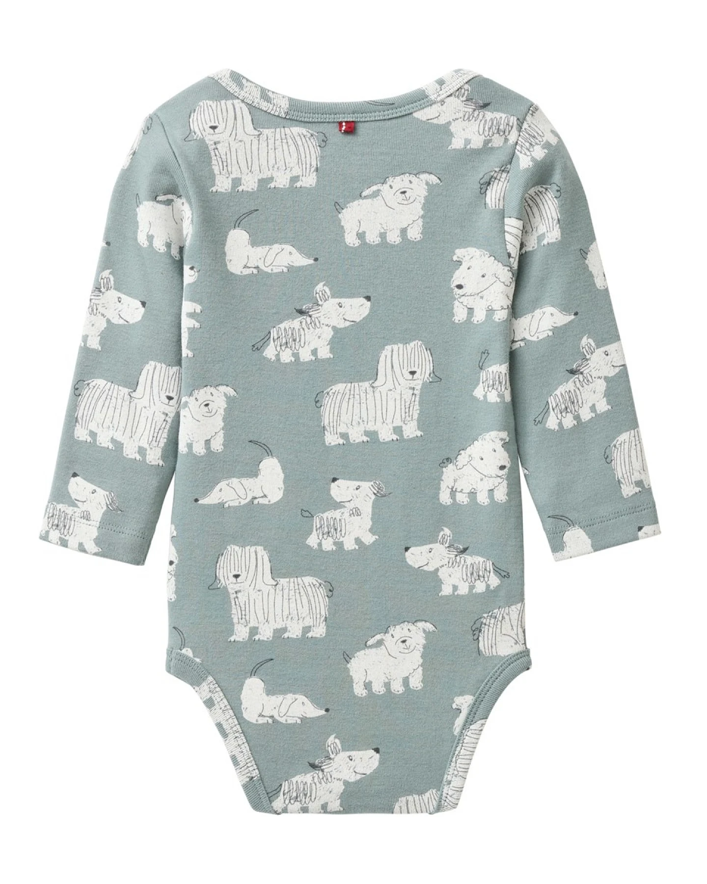 People Wear Organic Langarm-Body Hunde balsamgrün 62/68 – Ansicht 2
