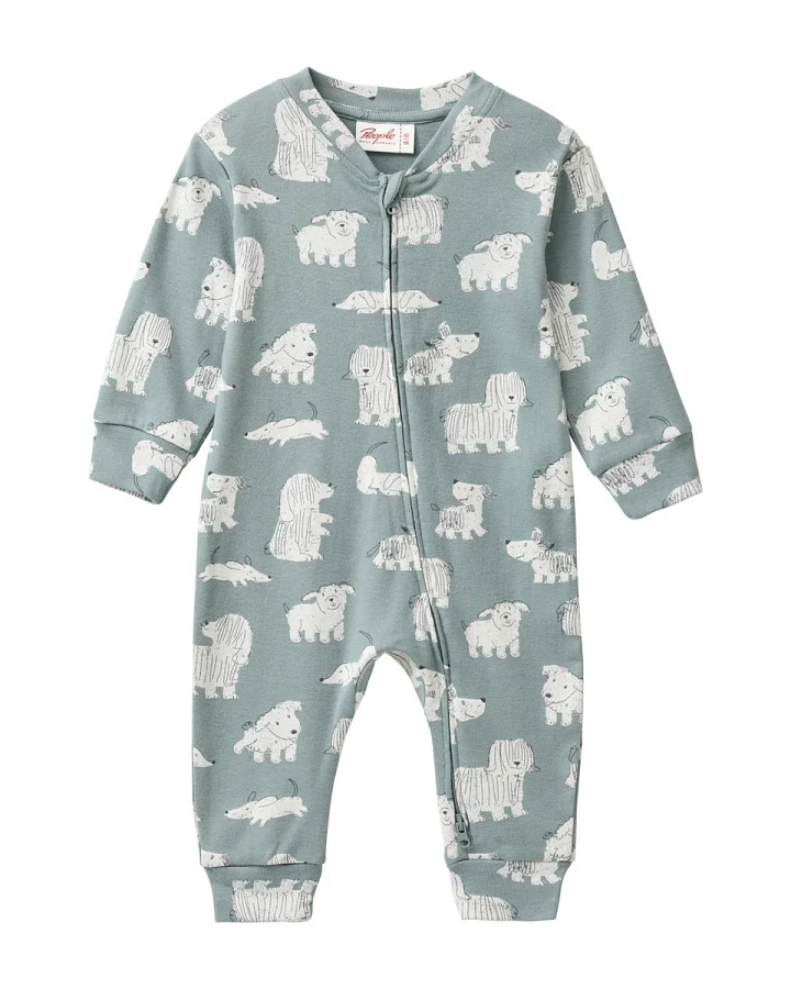 People Wear Organic Langarm-Overall Hunde balsamgrün 50/56