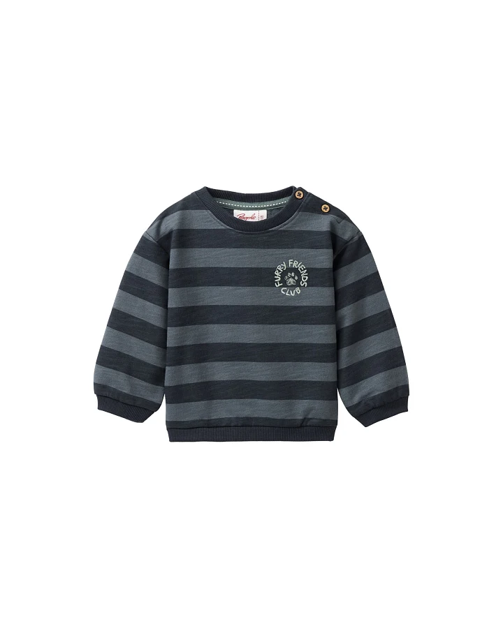 People Wear Organic Sweat-Pullover Blockstreifen dunkelblau 74/80