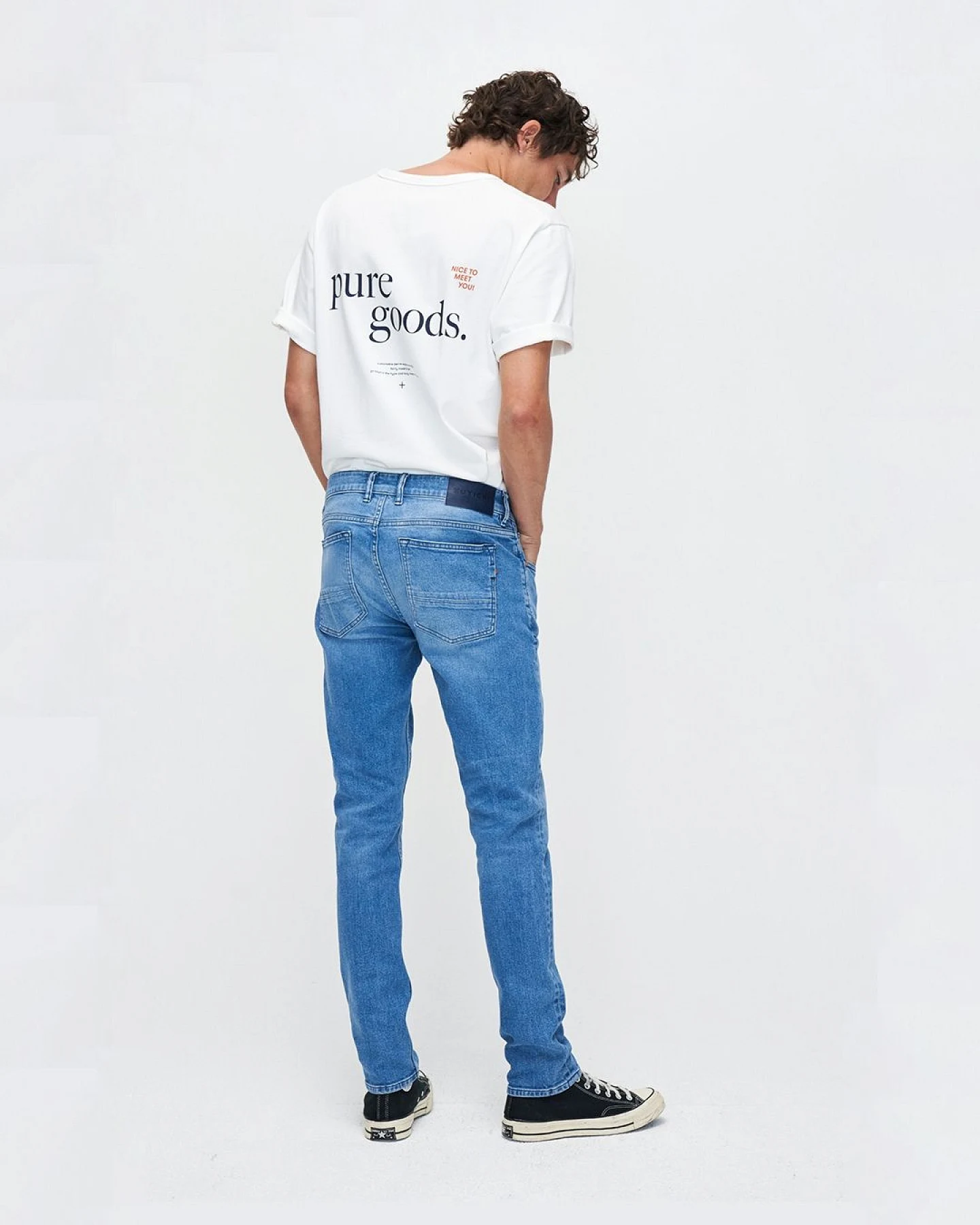 Kuyichi Herren vegan Jeans Slim Jamie Clouds Blau – Ansicht 2