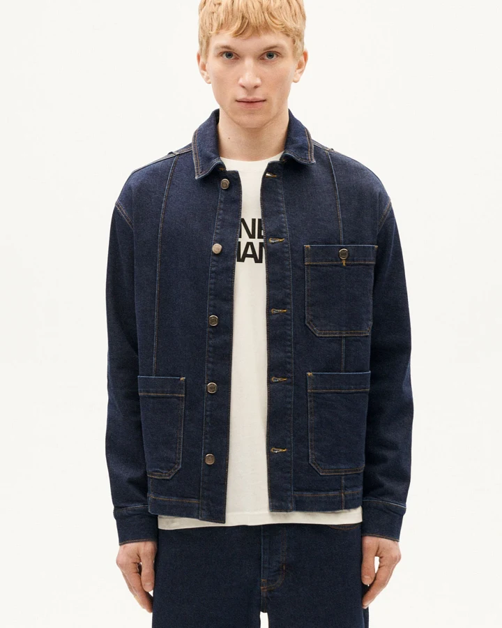 Thinking MU Herren vegan Jacke Gus Denim Dunkelblau