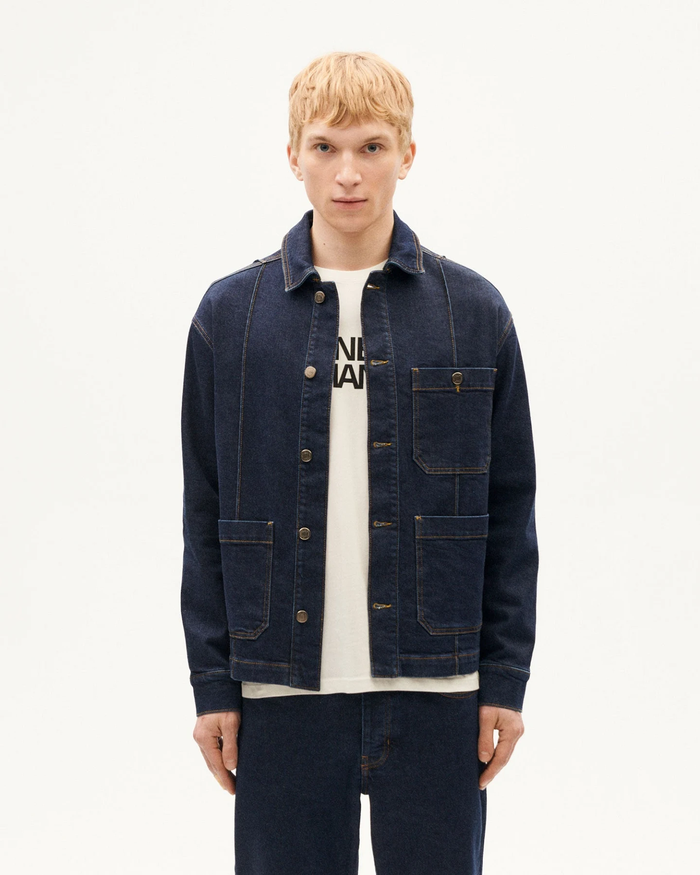 Thinking MU Herren vegan Jacke Gus Denim Dunkelblau – Ansicht 2