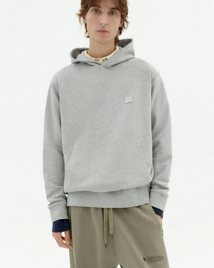 Thinking MU Herren vegan Sweatshirt Mit Kapuze Simon Contrast Sun Grau