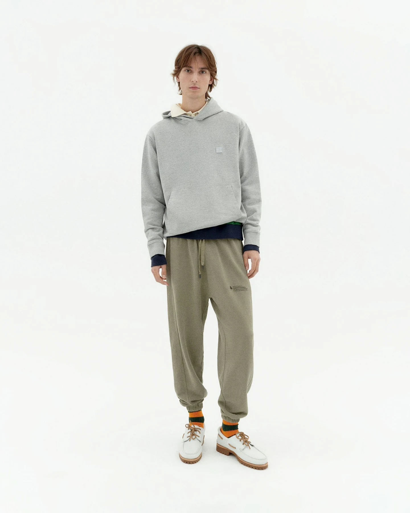 Thinking MU Herren vegan Sweatshirt Mit Kapuze Simon Contrast Sun Grau – Ansicht 2