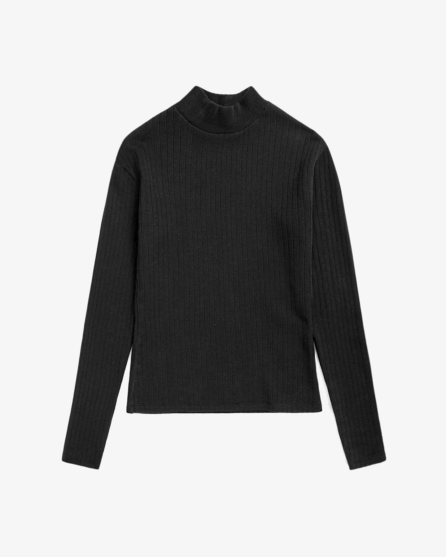 Rotholz Damen vegan Longsleeve Heavy Ribbed Schwarz – Ansicht 2