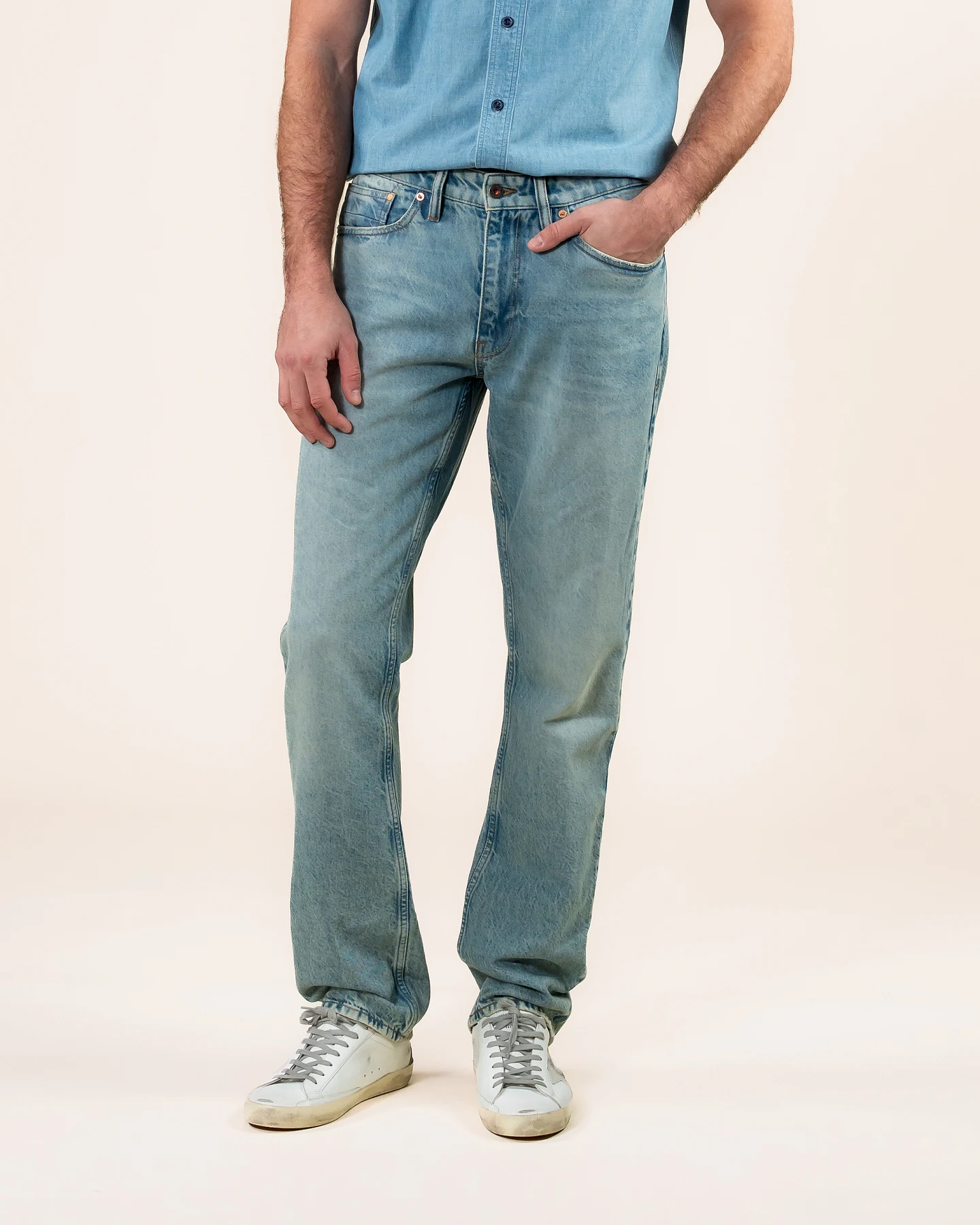 Kuyichi Herren vegan Jeans Scott Regular Vintage Blau – Ansicht 2