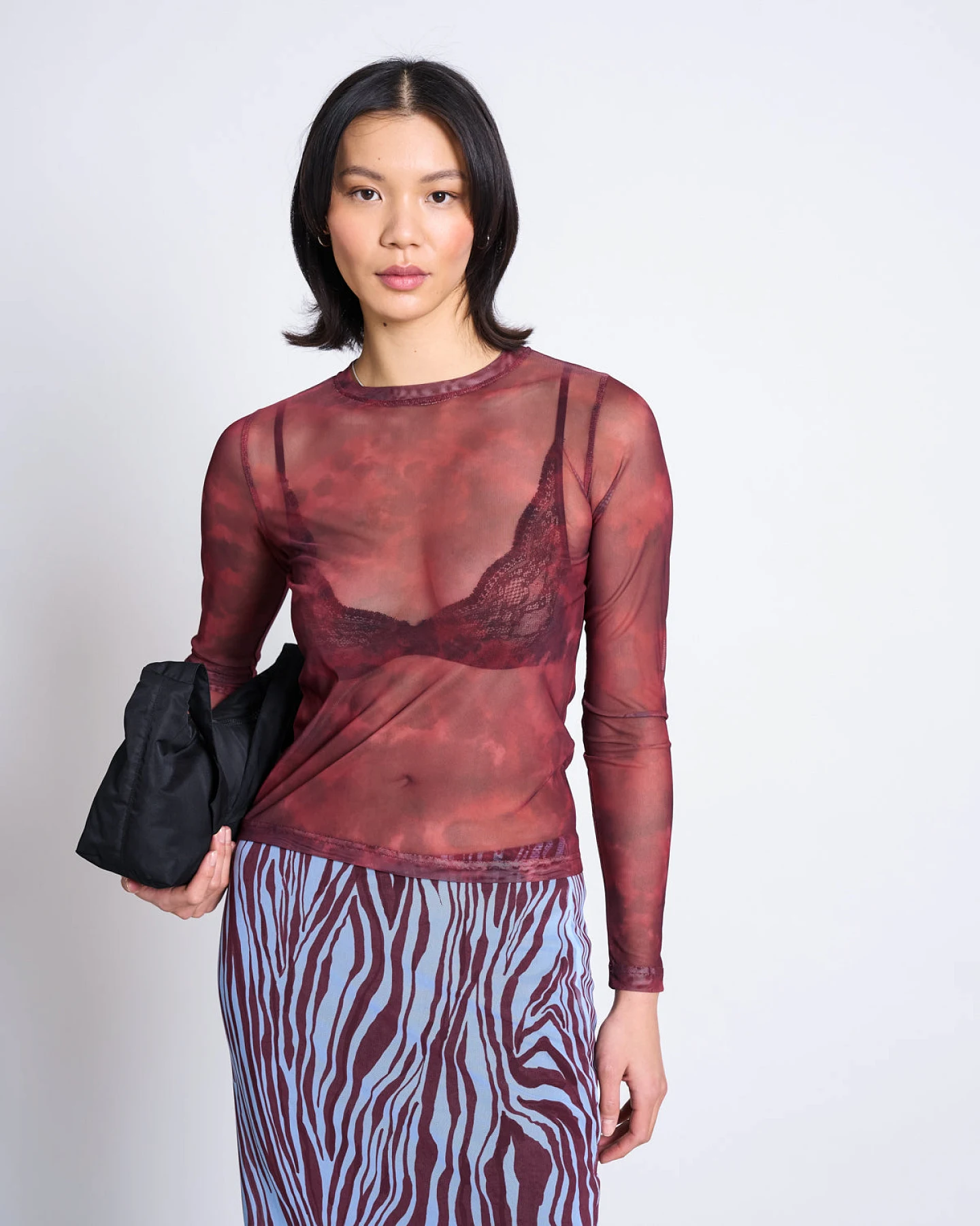 JAN 'N JUNE Damen vegan Langarm Mesh Shirt Dora Carmine Curl“ – Ansicht 2