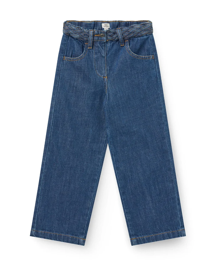 Copenhagen Colors - Jeans mit weitem Bein und Flechtdetail