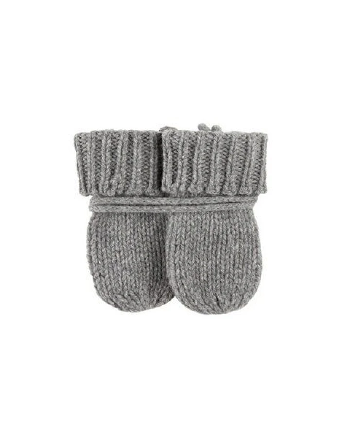 Pure pure by Bauer Baby-Fäustlinge Alpaka in grau-melange von pure-pure by Bauer