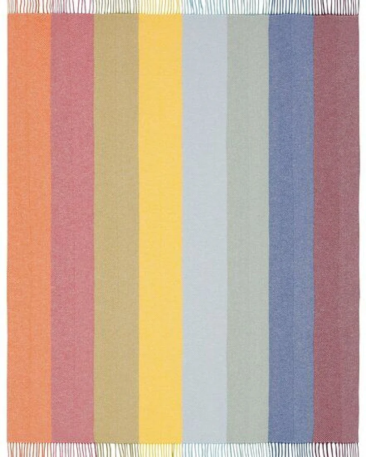 biederlack Fransenplaid "Colour Lines" mit Wolle und Kaschmir