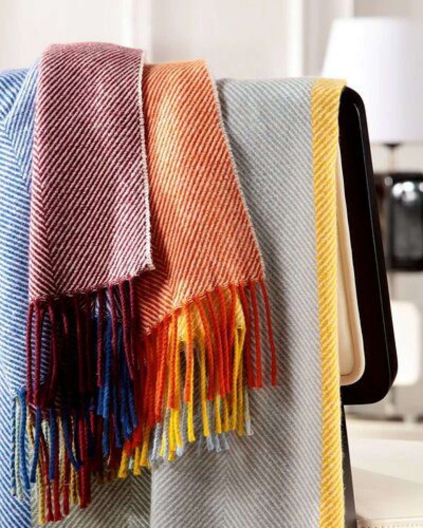 biederlack Fransenplaid "Colour Lines" mit Wolle und Kaschmir – Ansicht 4