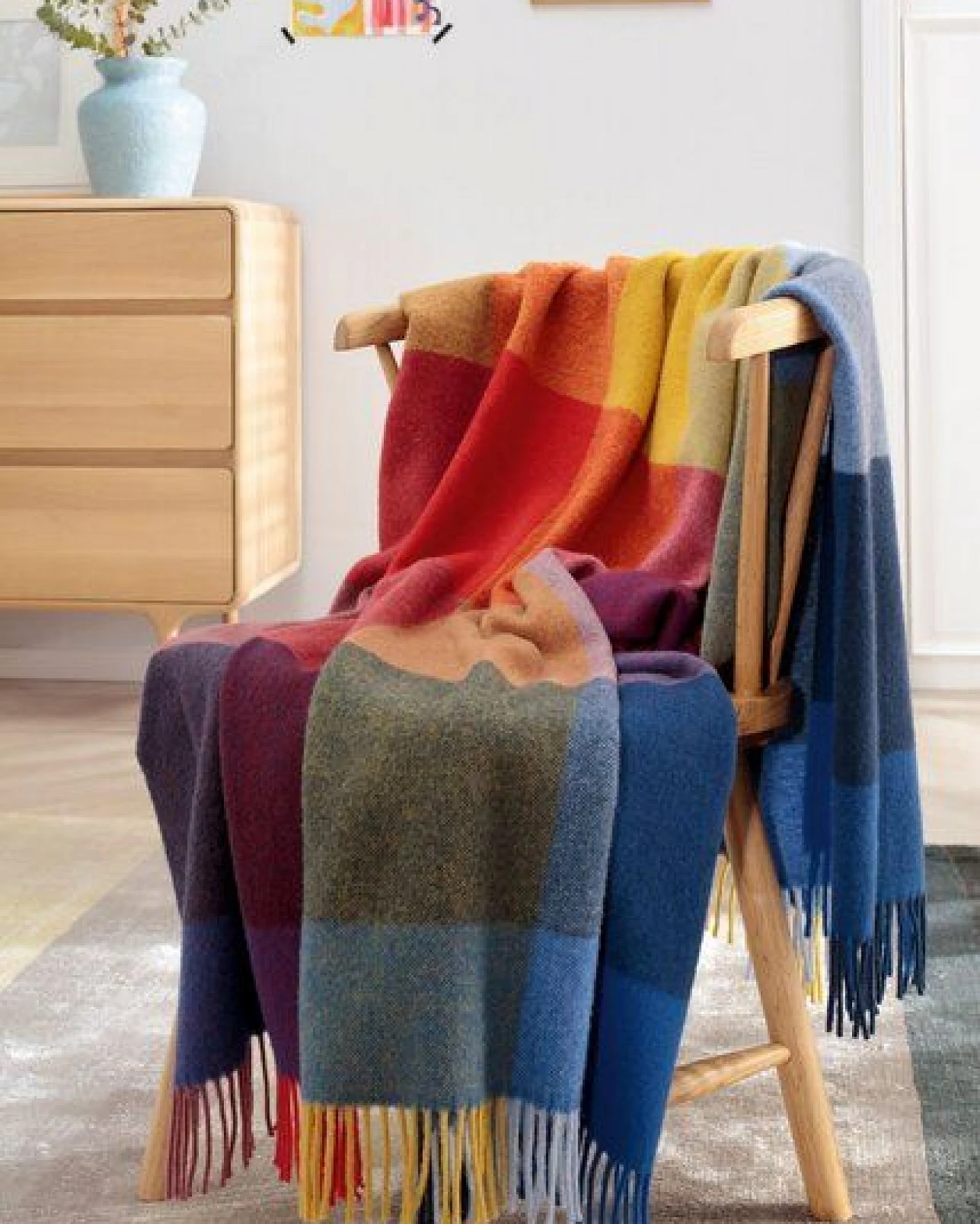 biederlack Fransenplaid Bright Square - herrlich leicht – Ansicht 3