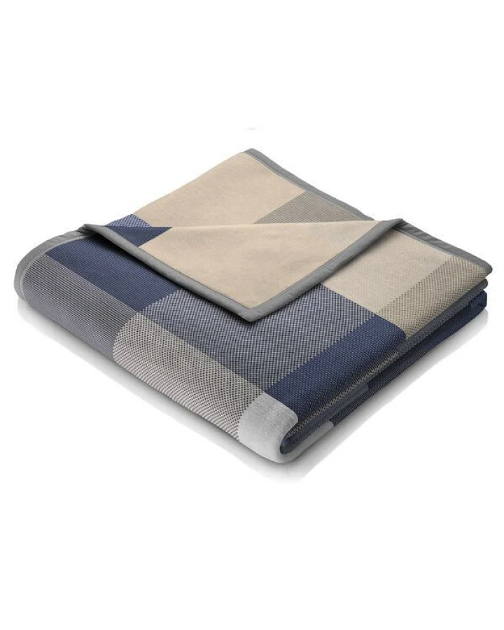 biederlack Wohndecke Blue-Woven super kuschelig 100 % Baumwolle