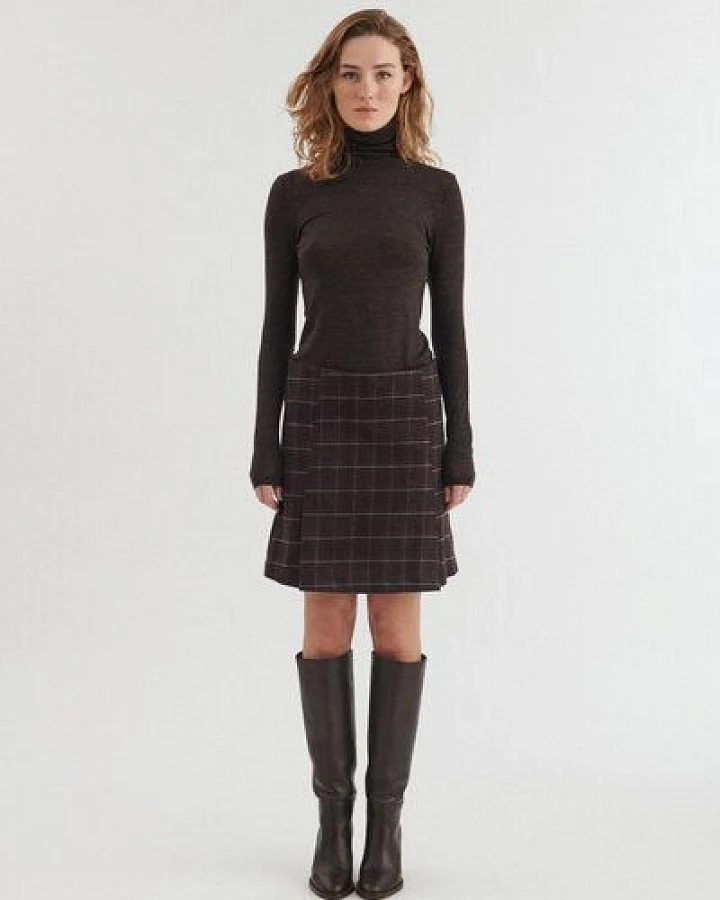 Basic Apparel Kurzer Karo-Rock MISA aus Bio-Baumwolle