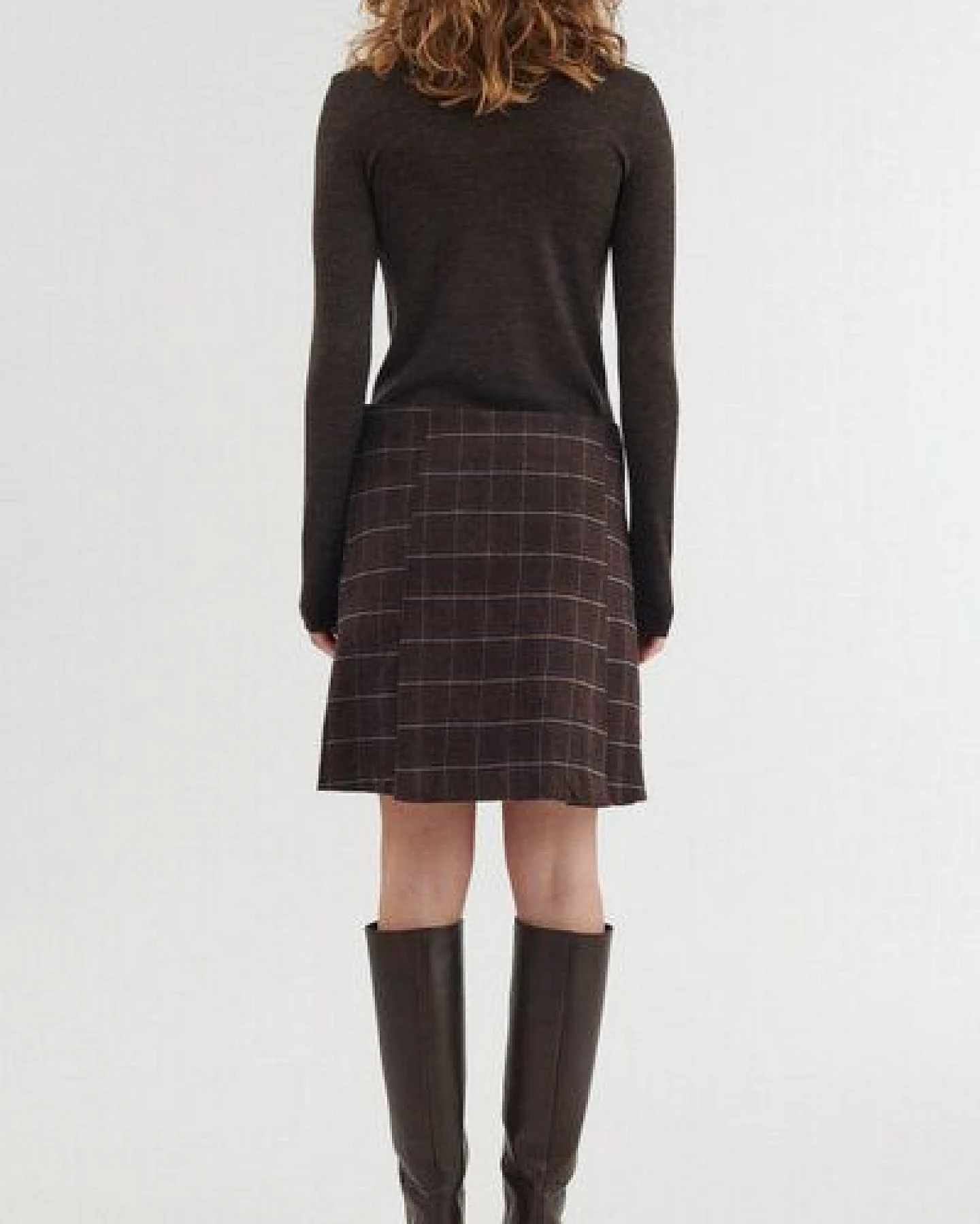 Basic Apparel Kurzer Karo-Rock MISA aus Bio-Baumwolle – Ansicht 4
