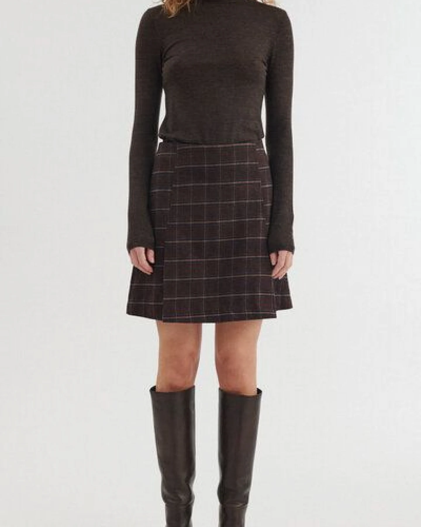 Basic Apparel Kurzer Karo-Rock MISA aus Bio-Baumwolle – Ansicht 2