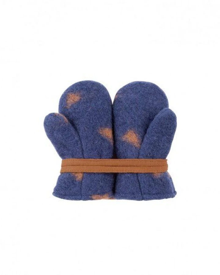 Pure pure by Bauer Wollwalk Fäustlinge in blau-karamell von pure-pure by Bauer