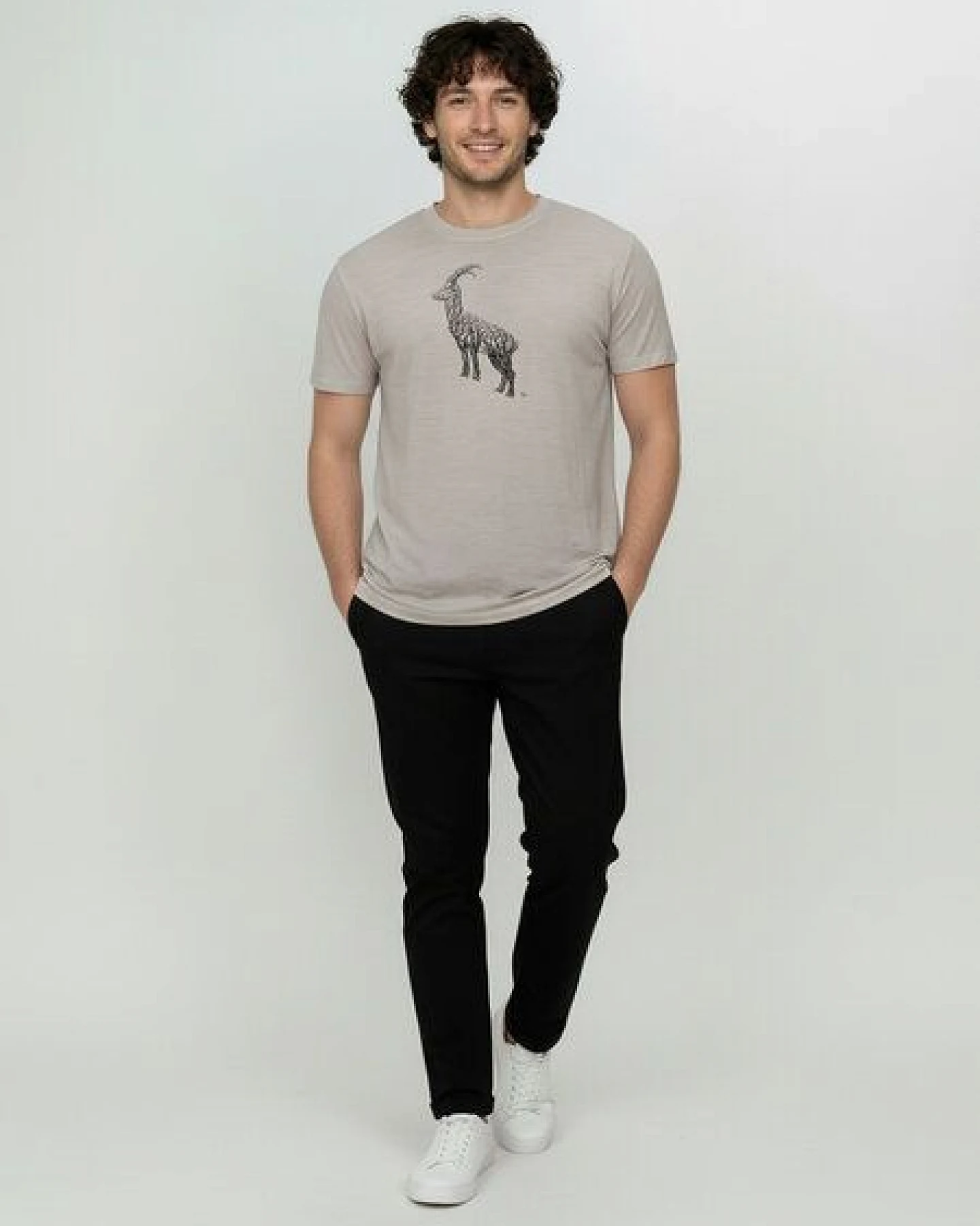 GREENBOMB Animal Ram Loom - Funktionales T-Shirt aus Merino-Wolle / hochwertiger Print / Fair & Vegan – Ansicht 3