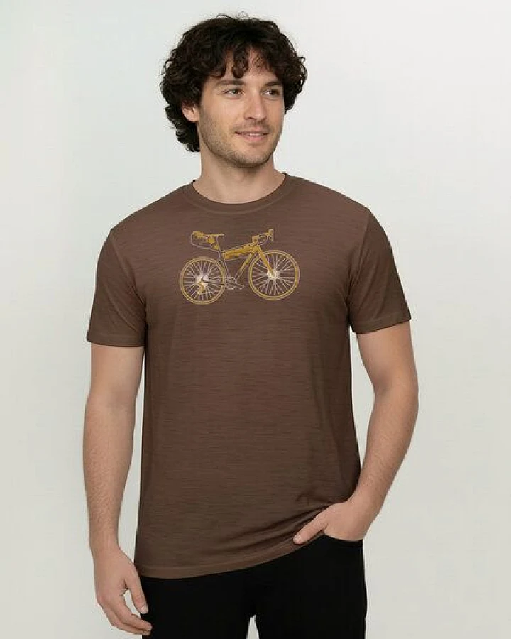 Produktseite: GREENBOMB Bike Gravel Loom - Funktionales T-Shirt aus Merino-Wolle / hochwertiger Print / Fair & Vegan
