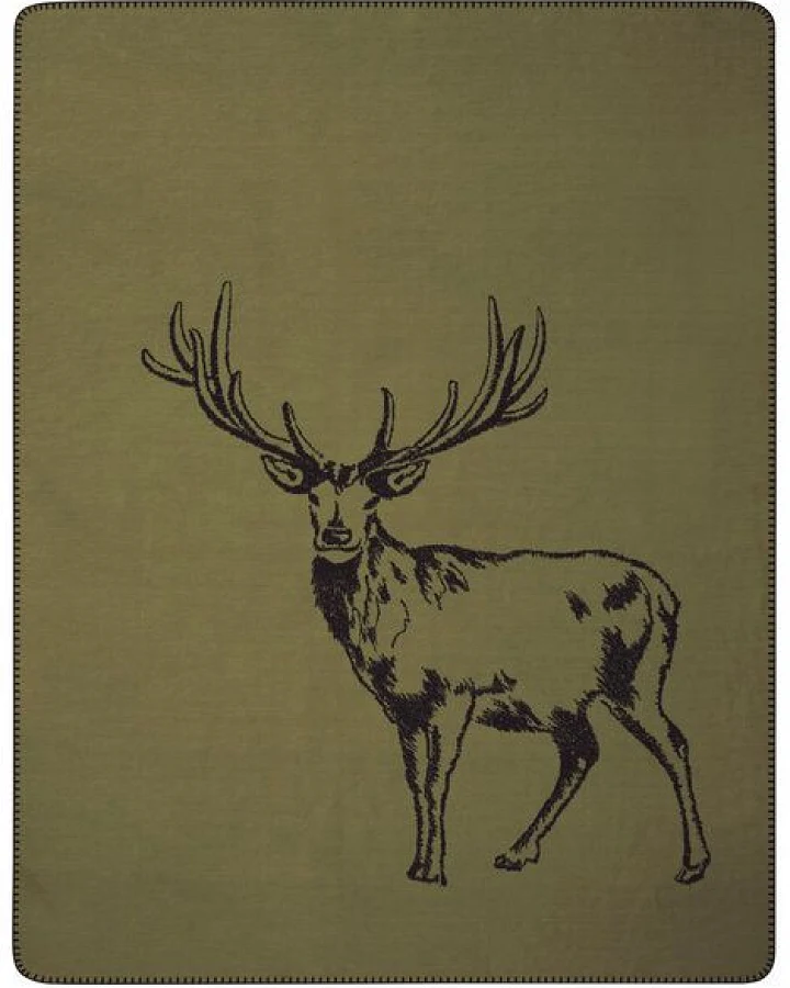 biederlack Wohndecke Serie Alp Chic "Deer green", 80 % recycelte Fasern