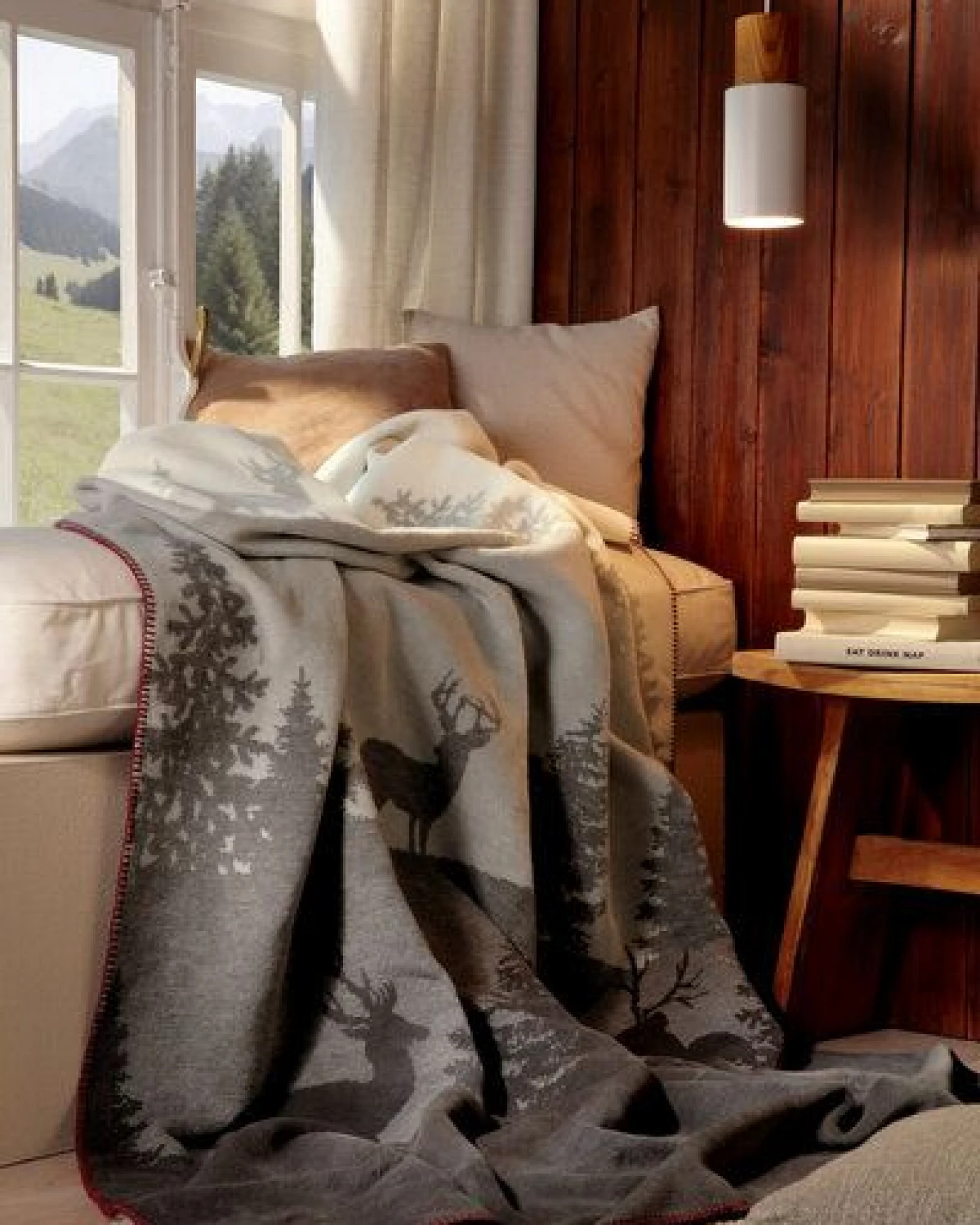 biederlack Wohndecke Serie Alp Chic "Deerlight", 80 % recycelte Fasern – Ansicht 2