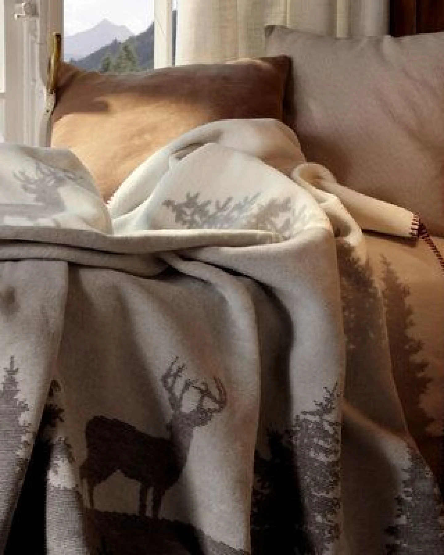 biederlack Wohndecke Serie Alp Chic "Deerlight", 80 % recycelte Fasern – Ansicht 3