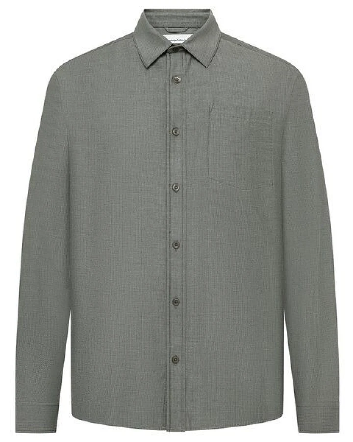 KnowledgeCotton Apparel Langarmhemd Dune Regular Herringbone