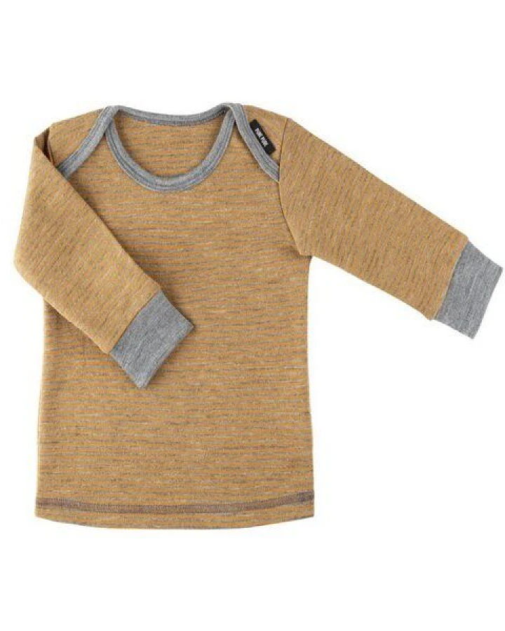 Pure pure by Bauer Langarm-Shirt in grau-bernstein aus Wolle/Seide von pure-pure by Bauer