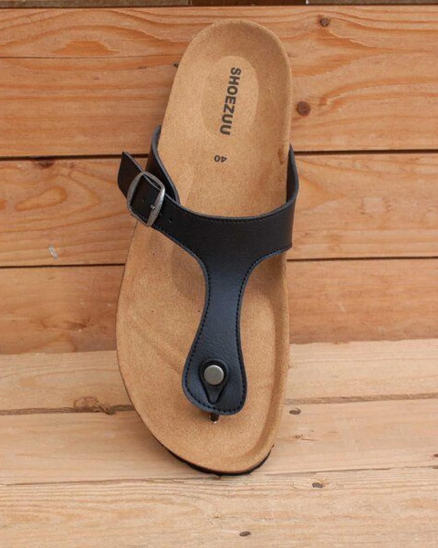 Shoezuu Vegan Vegane Zehentrenner Fußbett Sandalen aus Kork und Mikrofasern – Ansicht 3