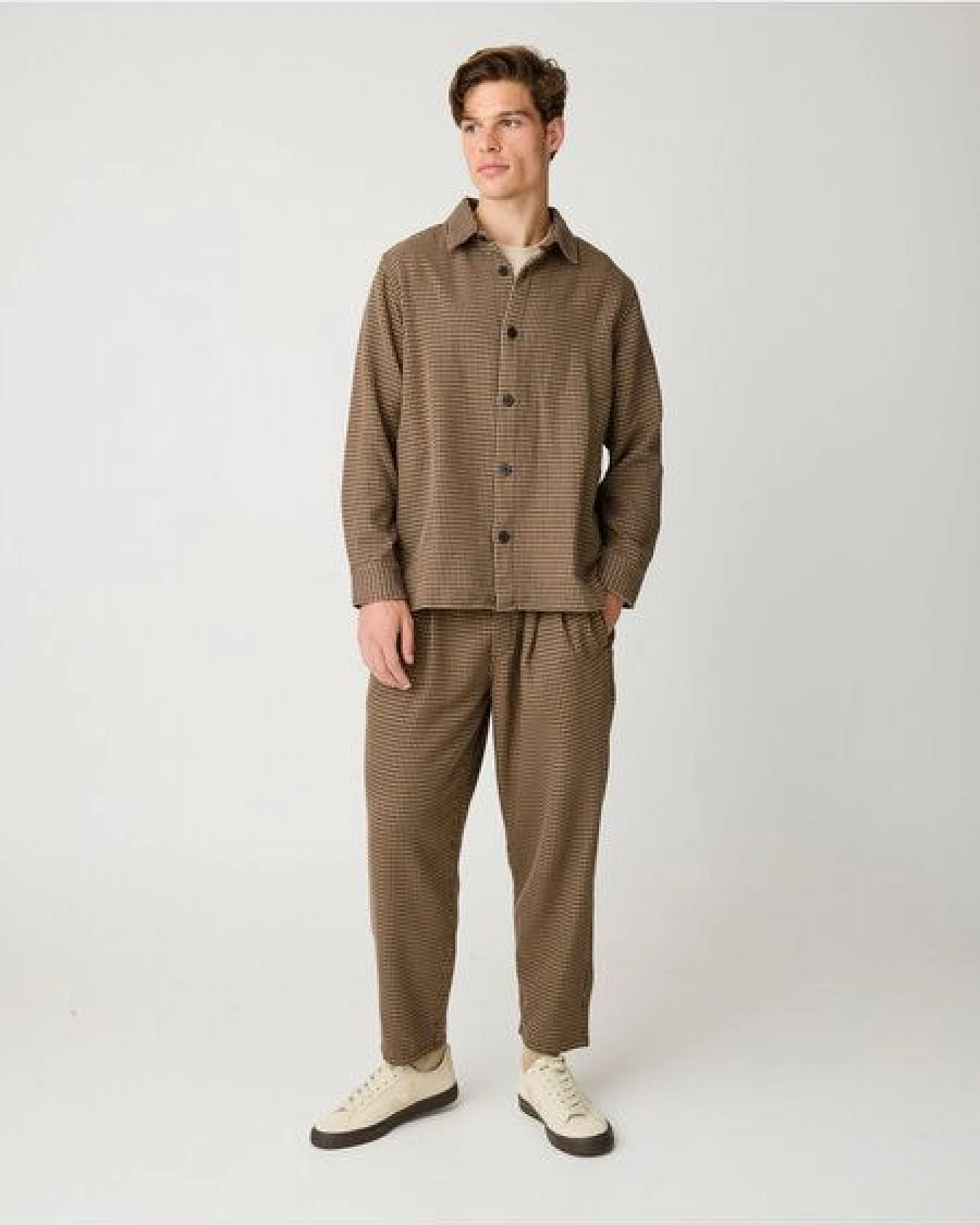 KnowledgeCotton Apparel Langarm-Hemd Loose houndtooth overshirt – Ansicht 4