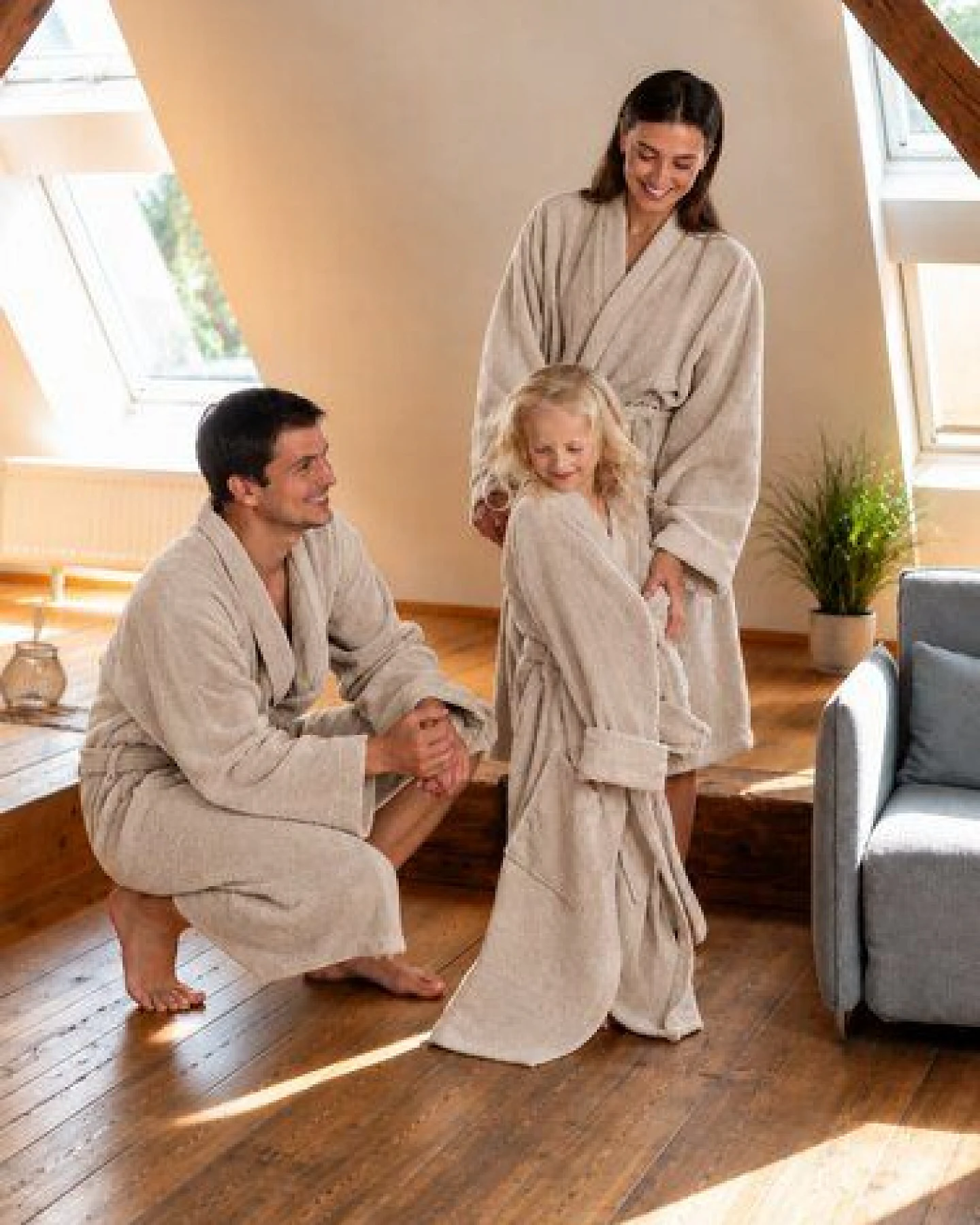 Pamukia GOTS Premium-Frottee-Bademantel aus 100 % zertifizierter Bio-Baumwolle – Unisex – Ansicht 3