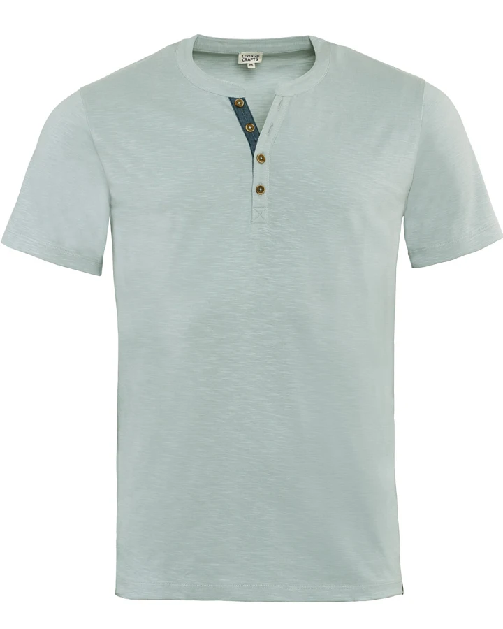 Herren Henley T-Shirt Türkis