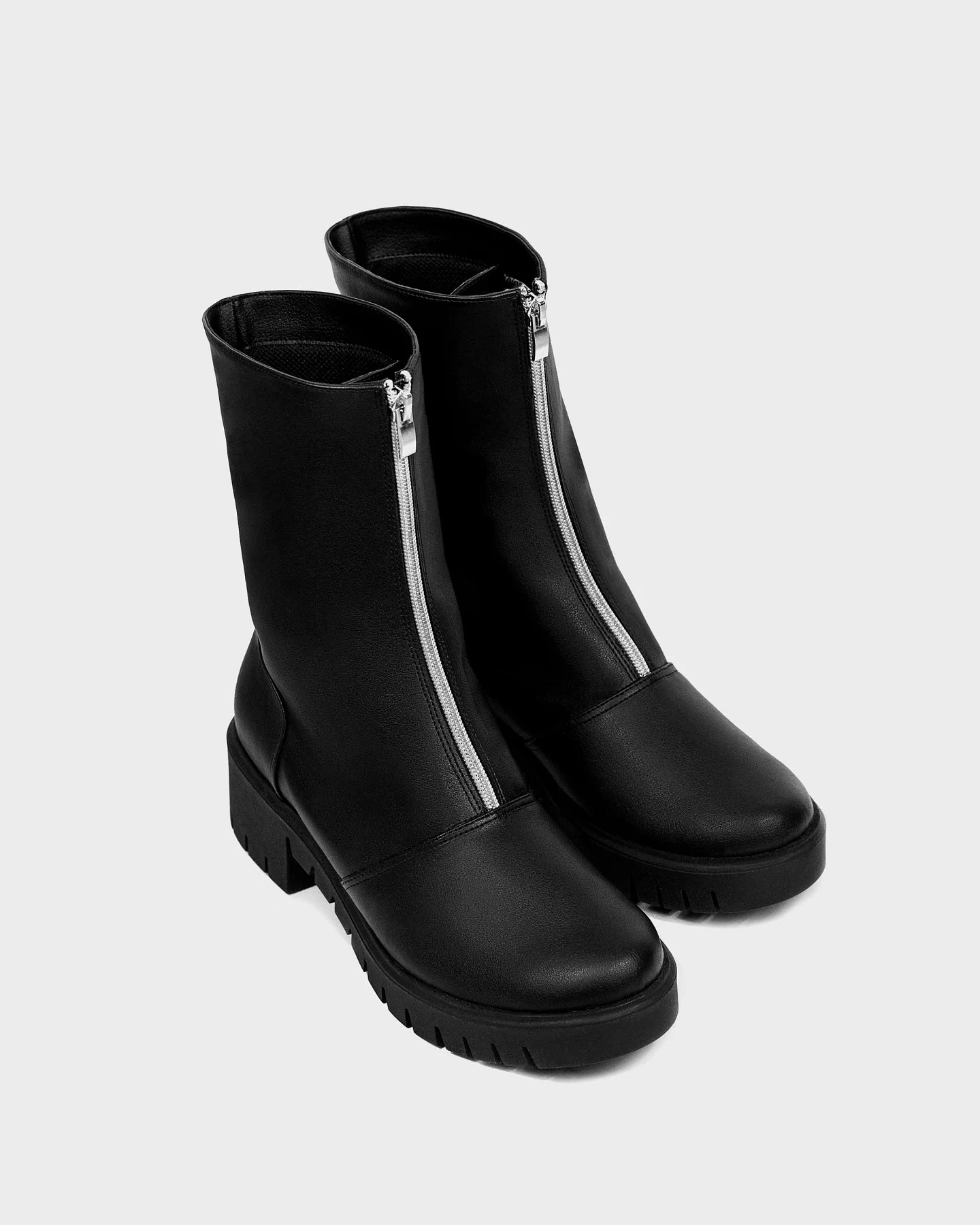 BOHEMA Damen vegan Cyber Boots Kaktus-Kunstleder Schwarz – Ansicht 2