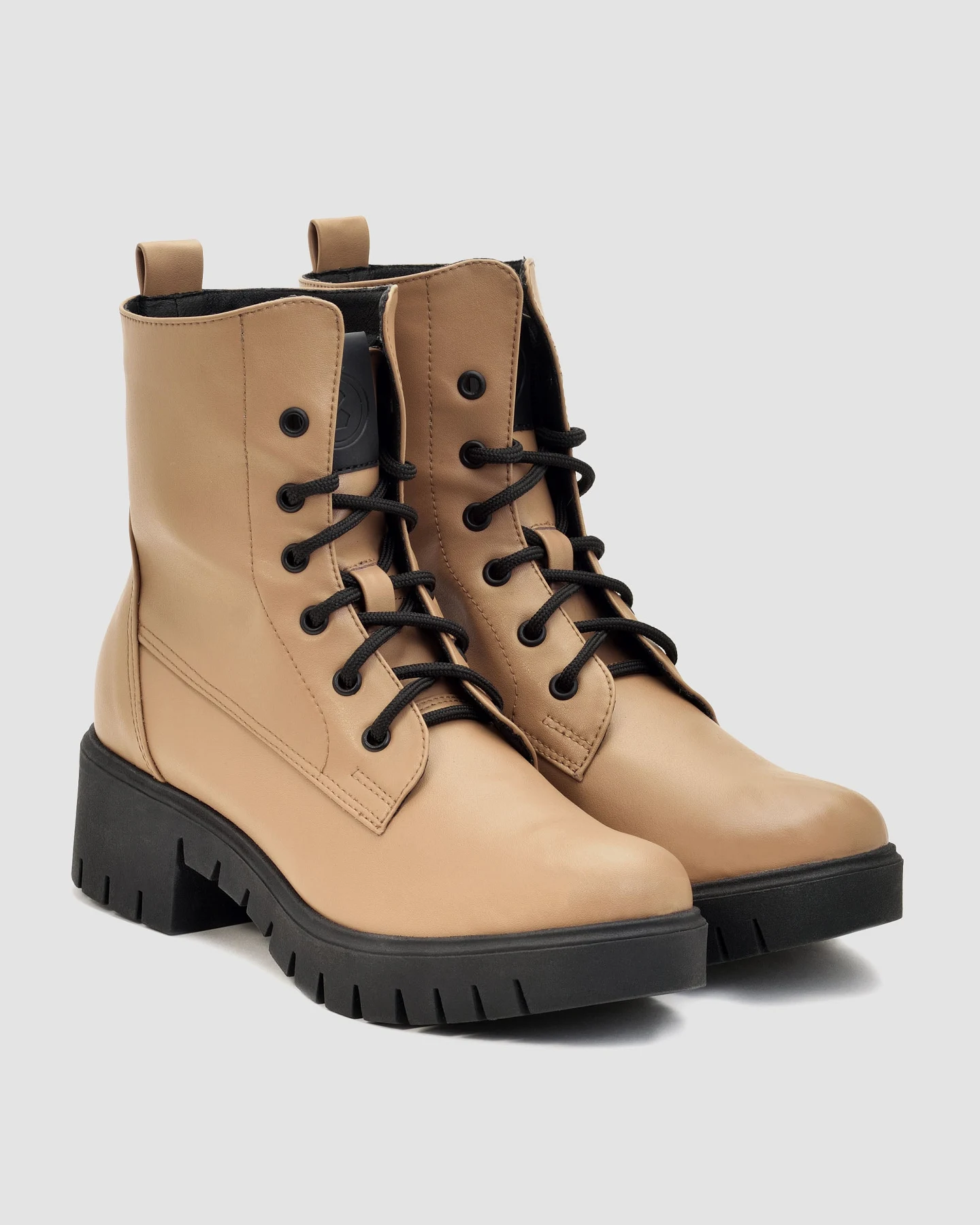 BOHEMA Damen vegan Stiefel Workers Nr. 3 Carmel Beige – Ansicht 2