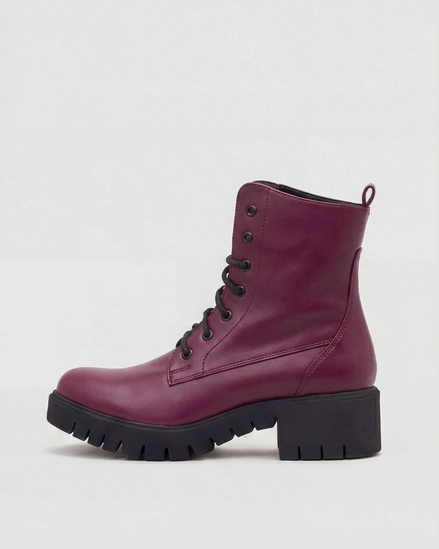 BOHEMA Damen vegan Stiefel Workers No. 3 Burgundy – Ansicht 2
