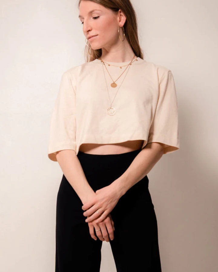 Marenika Damen vegan Crop Top Elisa Beige